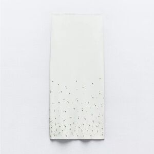 Zara White Beaded Pencil Skirt